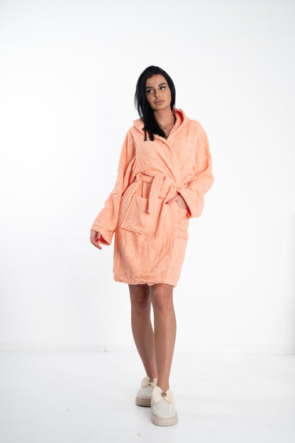 Ženski bademantil od frotira-NARANDŽASTA BOJA