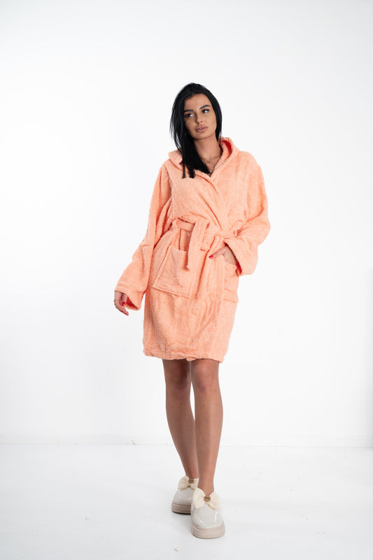 Ženski bademantil od frotira-NARANDŽASTA BOJA