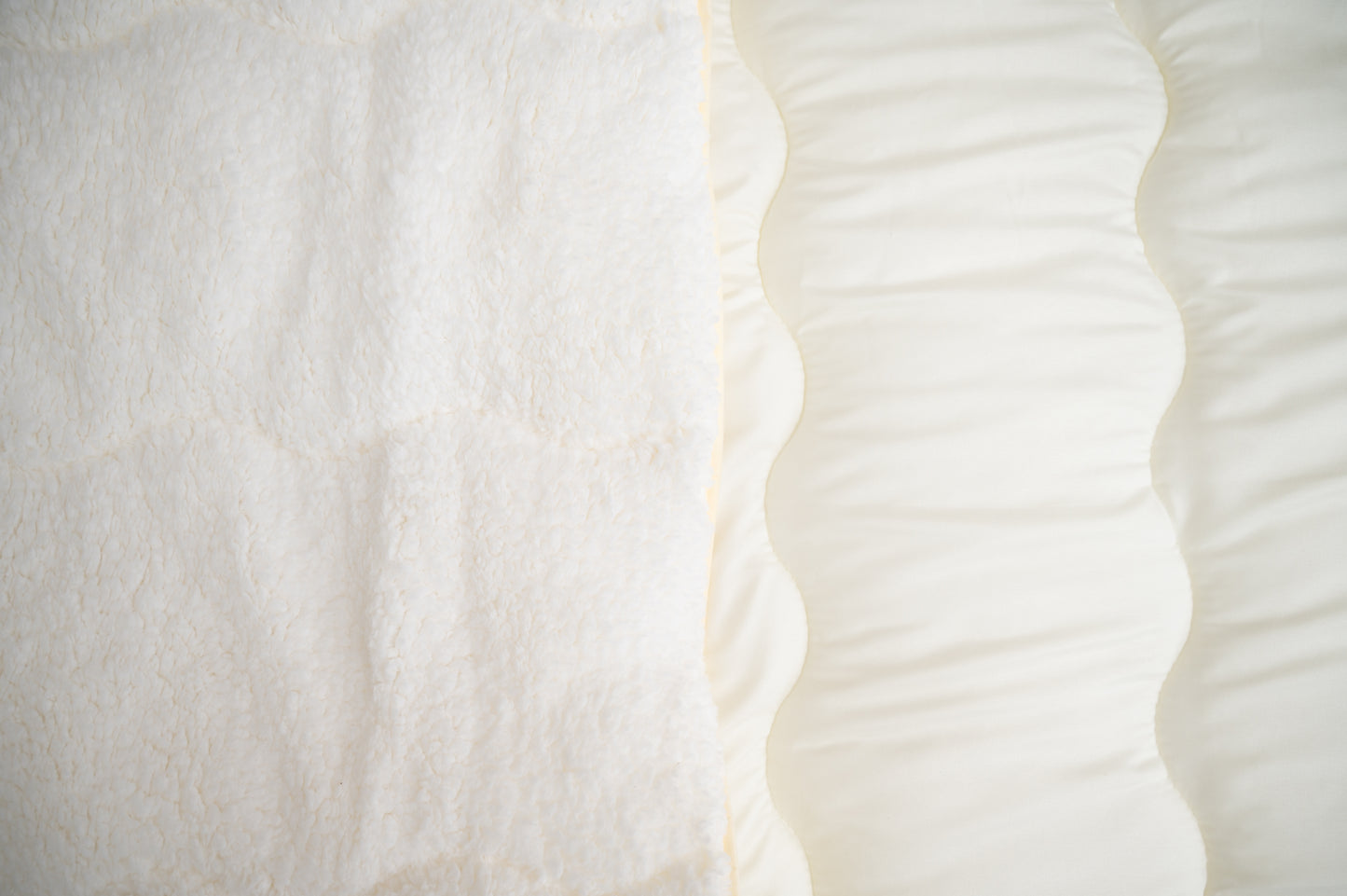 Bračni jorgan s krznom, bež boja