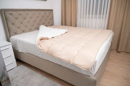 Bračni jorgan s krznom, roze boja